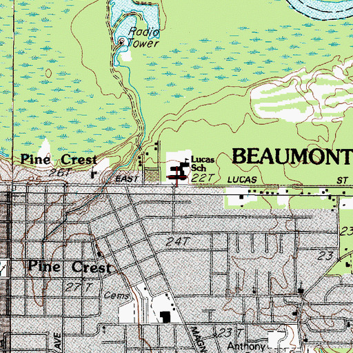 Topographic Map of Lucas Elementary School, TX