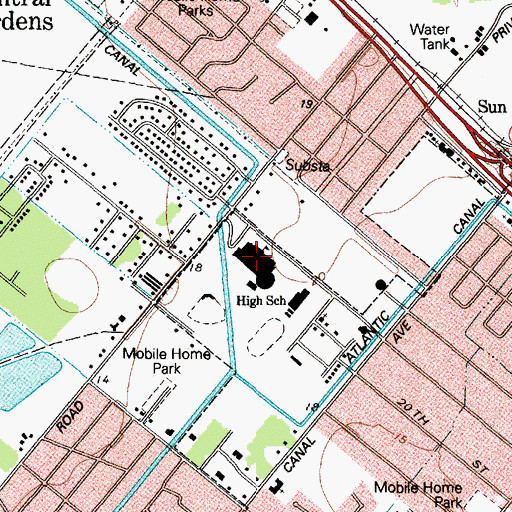 Topographic Map of Nederland High School, TX