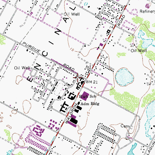 Topographic Map of Flour Bluff Early Childhood Center, TX
