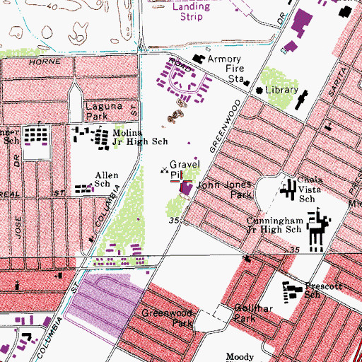 Topographic Map of Garcia Elementary School, TX