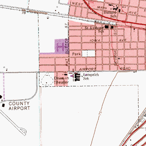 Topographic Map of Lotspeich Elementary School, TX