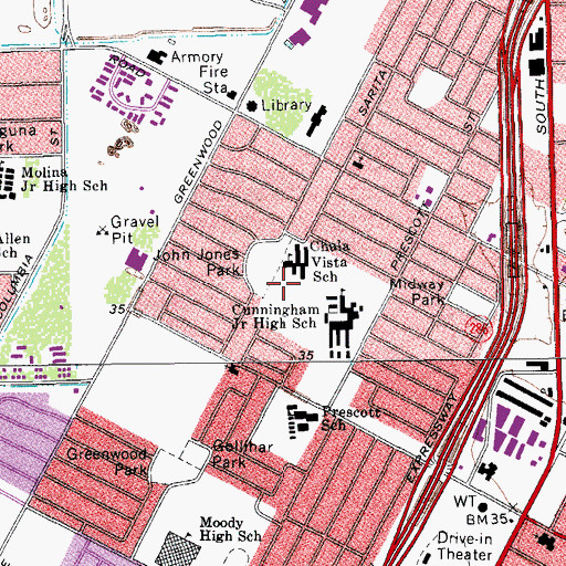 Topographic Map of Mary Grett Center, TX