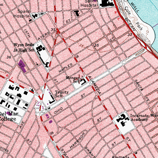 Topographic Map of Menger Elementary School, TX