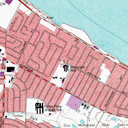 Topographic Map of Montclair Elementary School, TX