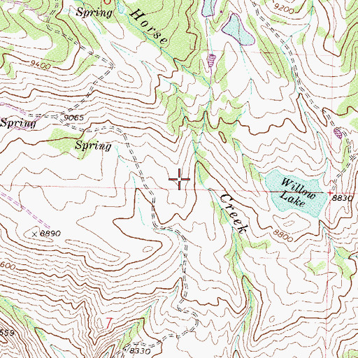 Topographic Map of Hidden Spring Reservoir, CO