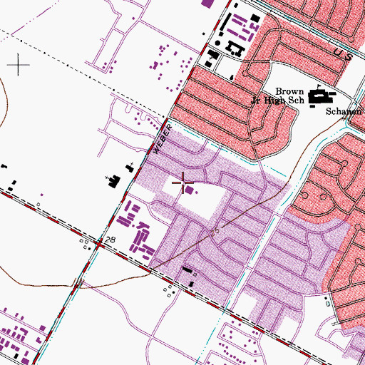 Topographic Map of Sanders Elementary School, TX