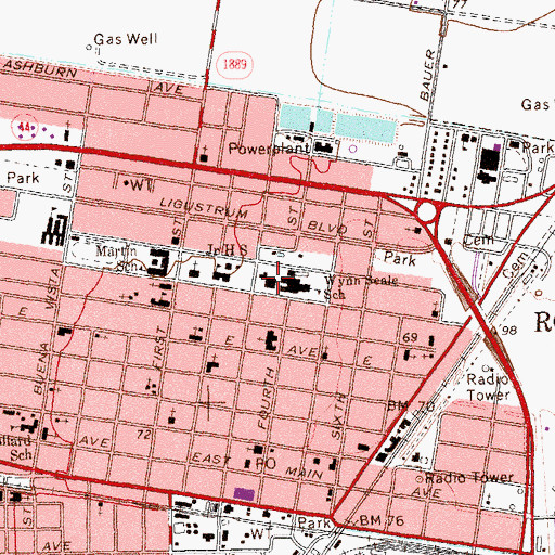 Topographic Map of Seale Junior High School, TX