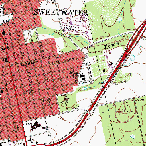 Topographic Map of Southeast Elementary School, TX