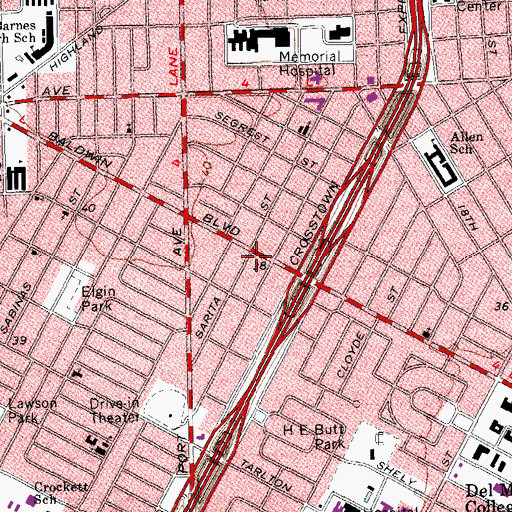 Topographic Map of Academy of Transitional Studies, TX