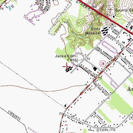 Topographic Map of Annaville Elementary School, TX