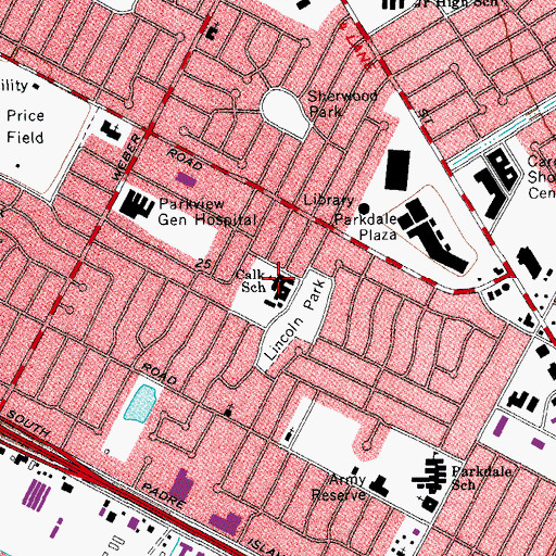 Topographic Map of Calk Elementary School, TX