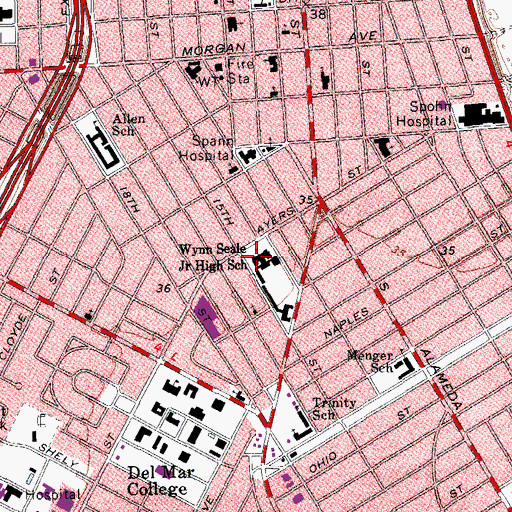 Topographic Map of Wynn Seale Academy of Fine Arts, TX
