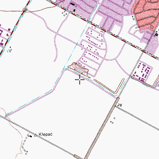 Topographic Map of Dawson Elementary School, TX