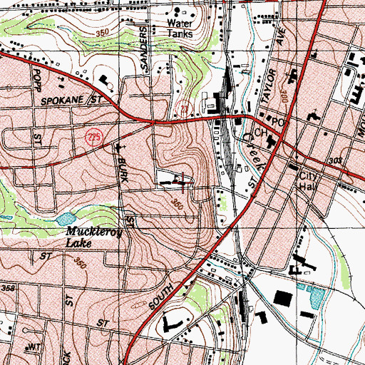 Topographic Map of Marshall Elementary School, TX
