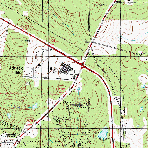 Topographic Map of Nacogdoches Accelerated Learning Center, TX