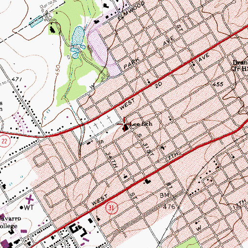 Topographic Map of Lee Elementary School, TX