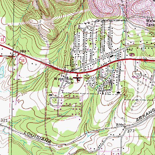 Topographic Map of West Elementary School, TX