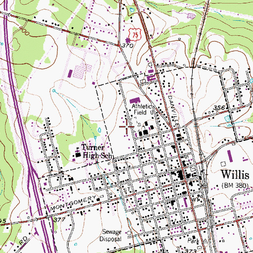 Topographic Map of Parmley Elementary School, TX
