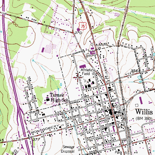 Topographic Map of Roark Primary School, TX