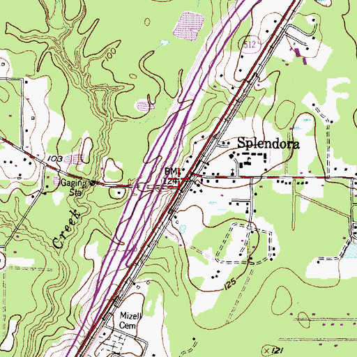 Topographic Map of Splendora Elementary School, TX