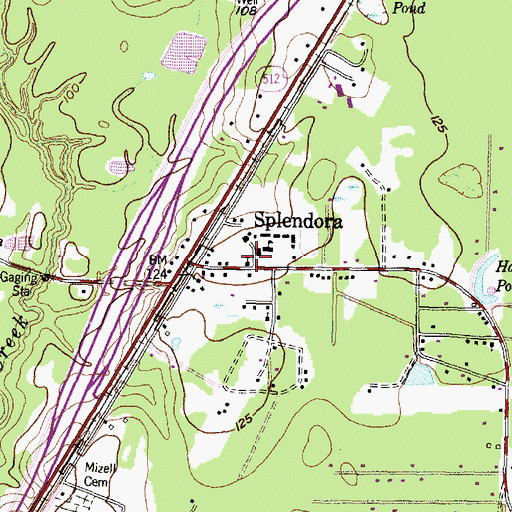 Topographic Map of Splendora Intermediate School, TX