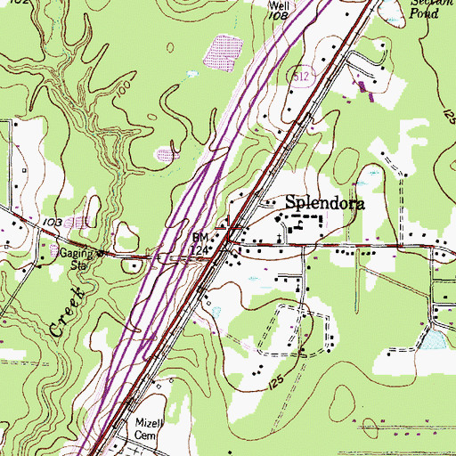 Topographic Map of Splendora Middle School, TX