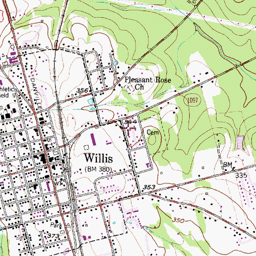 Topographic Map of Stubblefield Alternative School, TX