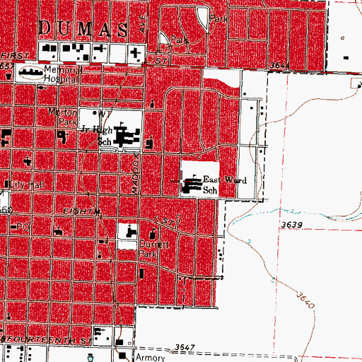 Topographic Map of Morningside Elementary School, TX