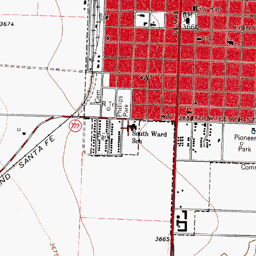 Topographic Map of Sunset Elementary School, TX