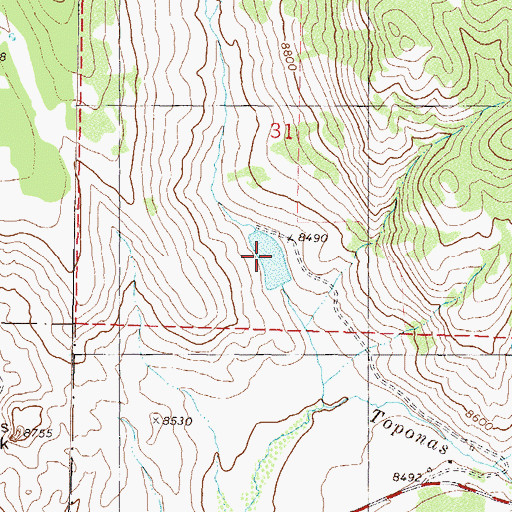 Topographic Map of Tonier Gulch Reservoir, CO