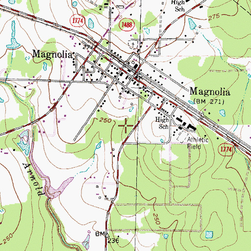 Topographic Map of Magnolia Elementary School, TX