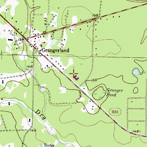 Topographic Map of Milam Elementary School, TX