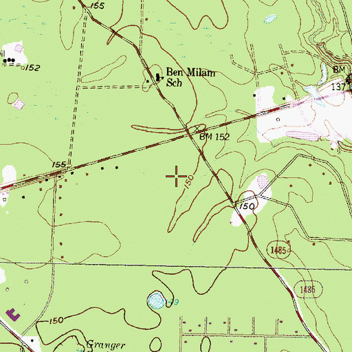 Topographic Map of Moorhead Junior High School, TX