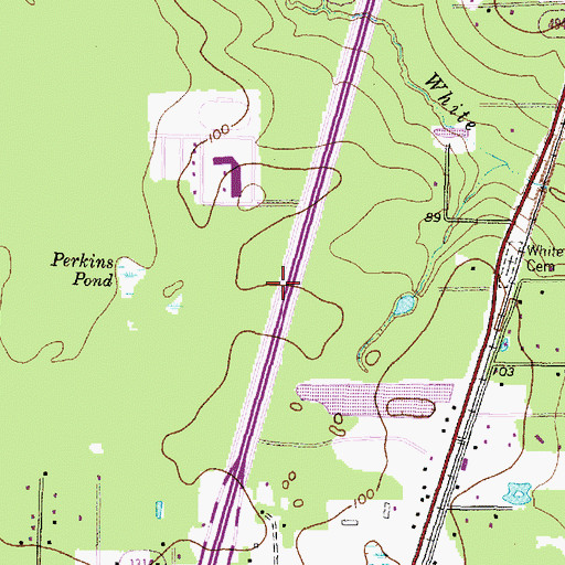 Topographic Map of New Caney Middle School, TX