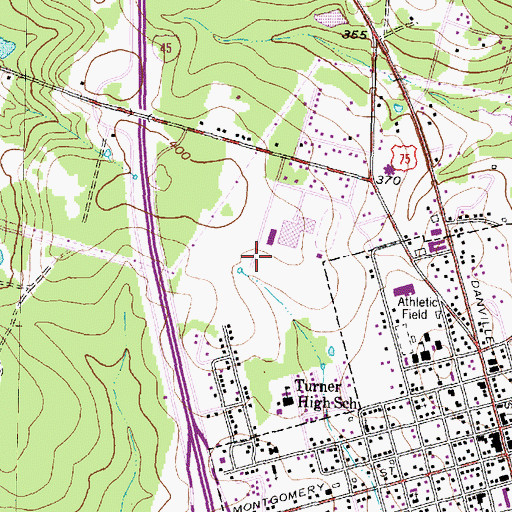 Topographic Map of C C Hardy Intermediate School, TX
