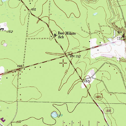 Topographic Map of Caney Creek High School, TX