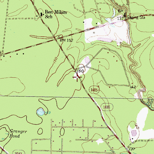 Topographic Map of Creighton Intermediate School, TX