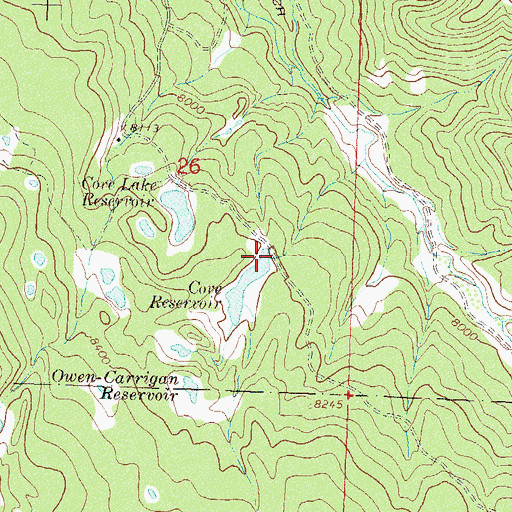Topographic Map of Cove Dam, CO