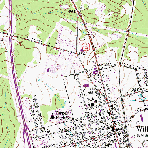 Topographic Map of Lynn Lucas Middle School, TX
