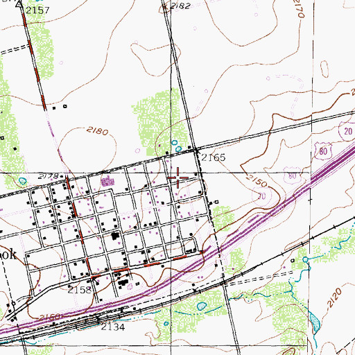 Topographic Map of Westbrook School, TX