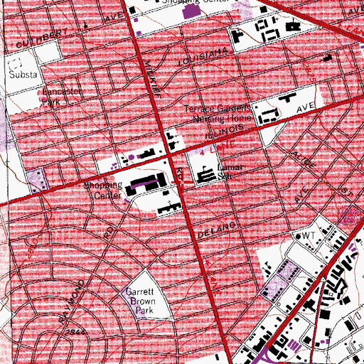 Topographic Map of Lamar Elementary School, TX