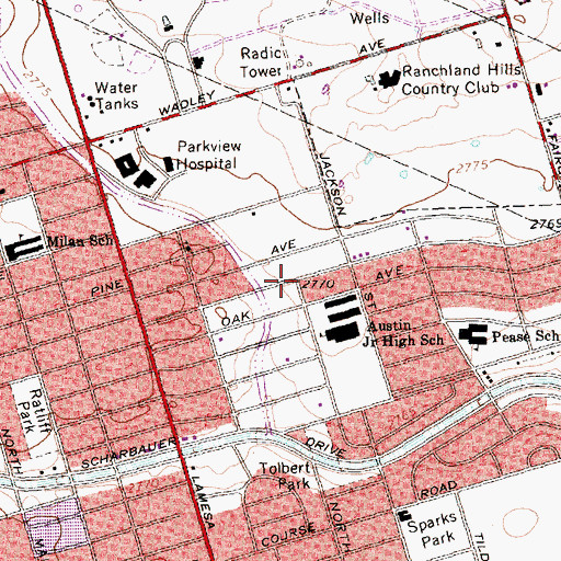 Topographic Map of Lee Freshman High School, TX