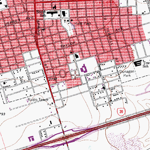Topographic Map of Midland Freshman High School, TX