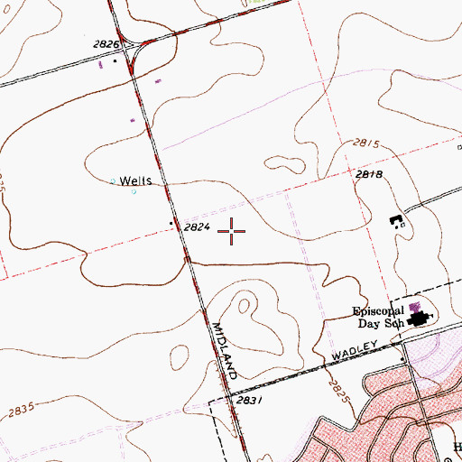 Topographic Map of Parker Elementary School, TX