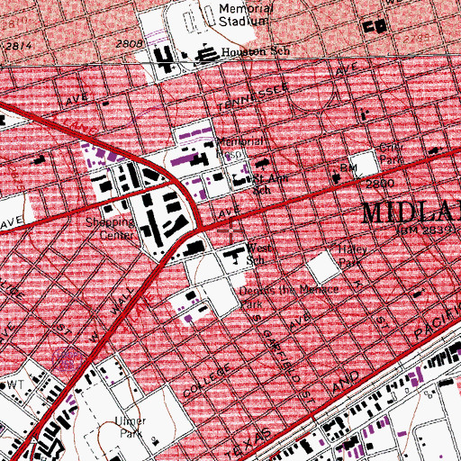 Topographic Map of West Early Childhood Center, TX