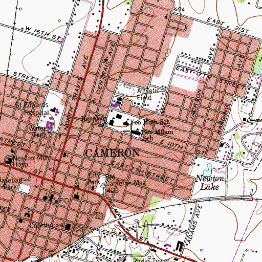 Topographic Map of Ben Milam Elementary School, TX
