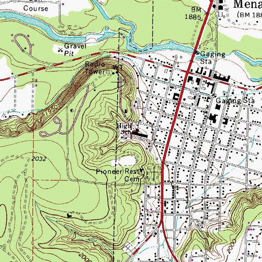 Topographic Map of Menard High School, TX