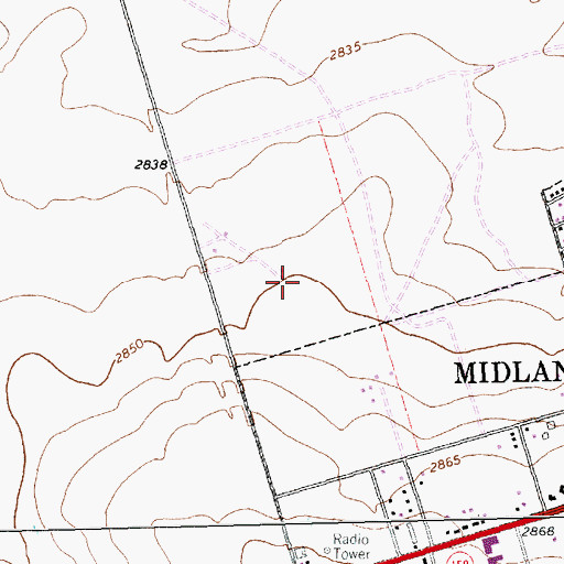 Topographic Map of Bush Elementary School, TX