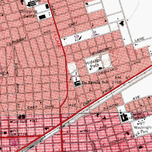 Topographic Map of De Zavala Elementary School, TX
