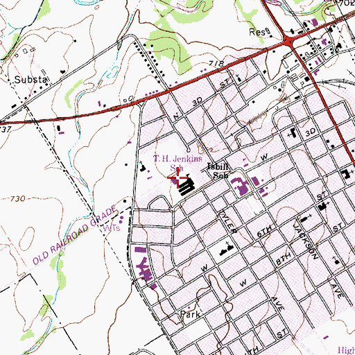 Topographic Map of T H Jenkins Elementary School, TX